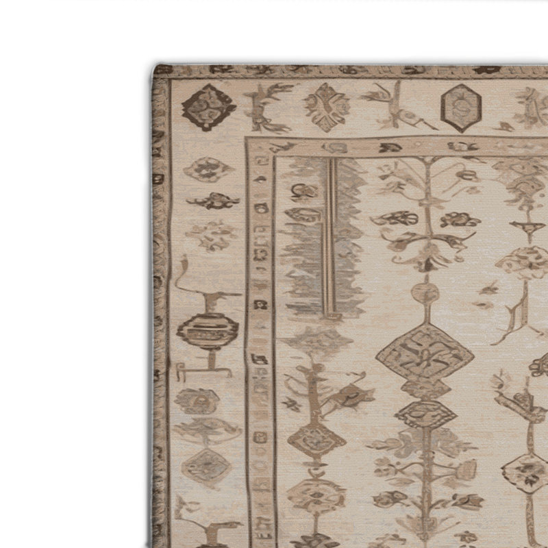 Tapis turc intérieur / extérieur beige, Rectangle 4pi x 6 pi