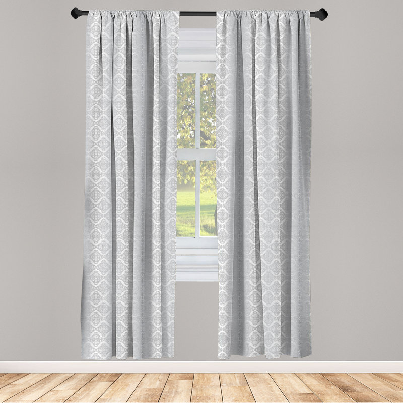 Damask Semi-Sheer Rod Pocket Curtain Panels, 28" x 63"
