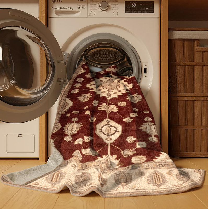 Machine Washable Overdyed Brown Area Rug, Rectangle 2' x 3'