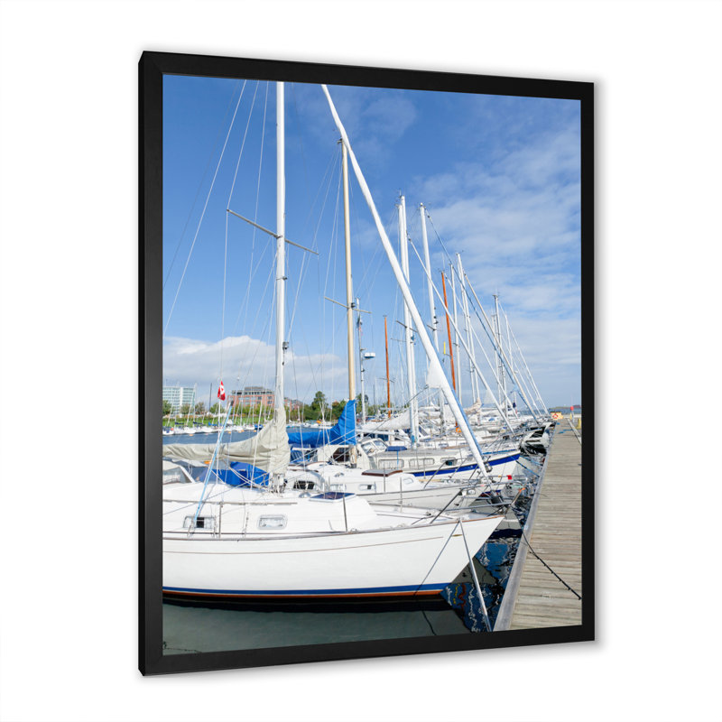 Voilier, photo IV sur toile, Cadre photo noir, H 20 po x l 12 po x P 1 po