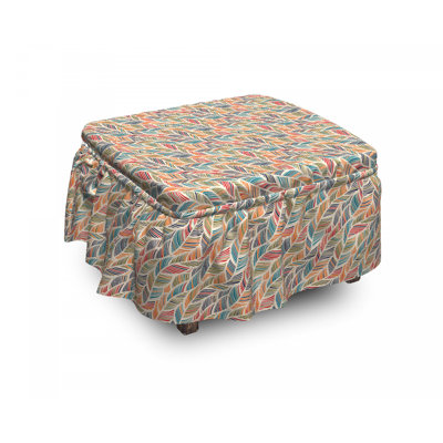 Ensemble de housse pour repose-pieds à coussin de boîte 2 pièces boho abstract wave wave
