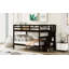 Lit superposé double avec escalier avec rangement et barrière de sécurité pour chambre à coucher, dortoir-700239546