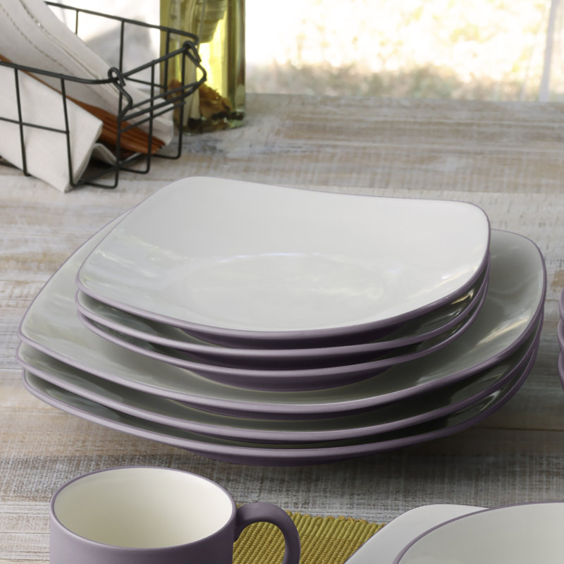 Noritake Colorwave Square Dinner Plates, 10-3/4", Plum