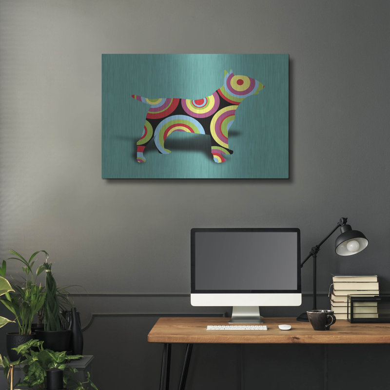 Art mural en métal Red Bull Barrel® «Bull Terrier Pop 2» par Mark Ashkenazi, H 24 po x l 36 po