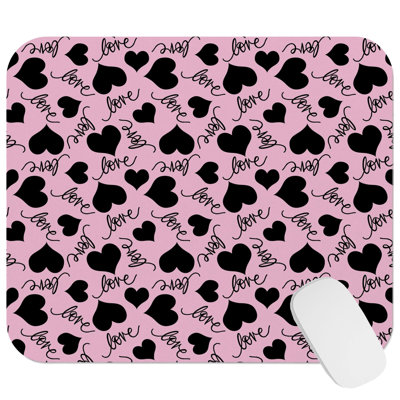 Symbols Hearts Pattern VII Modern Gaming Cute Office Laptop Desk Pad Gift Mat Square Rectangle Non-Slip Mousepad