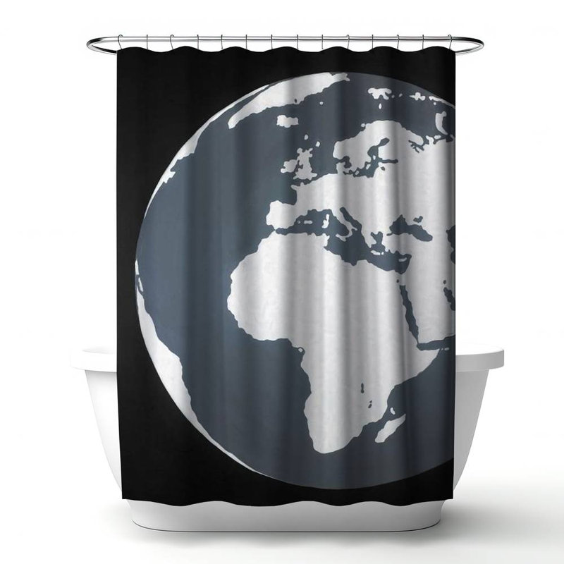 Shower Curtain TV11 – Polyester Shower Curtain, Dye Sublimation Print, 71" W × 74" L