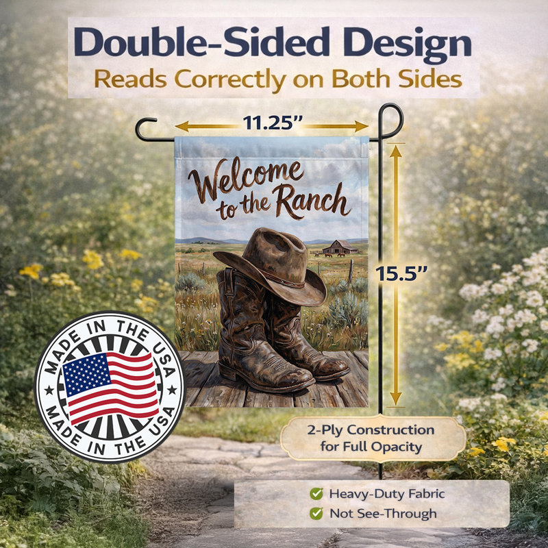 Drapeau Western Garden Welcome Garden, Garden Size, Western Ranch