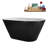 54" Streamline Soaking Glossy Black Freestanding Tub and Tray With Internal Drain-112235295