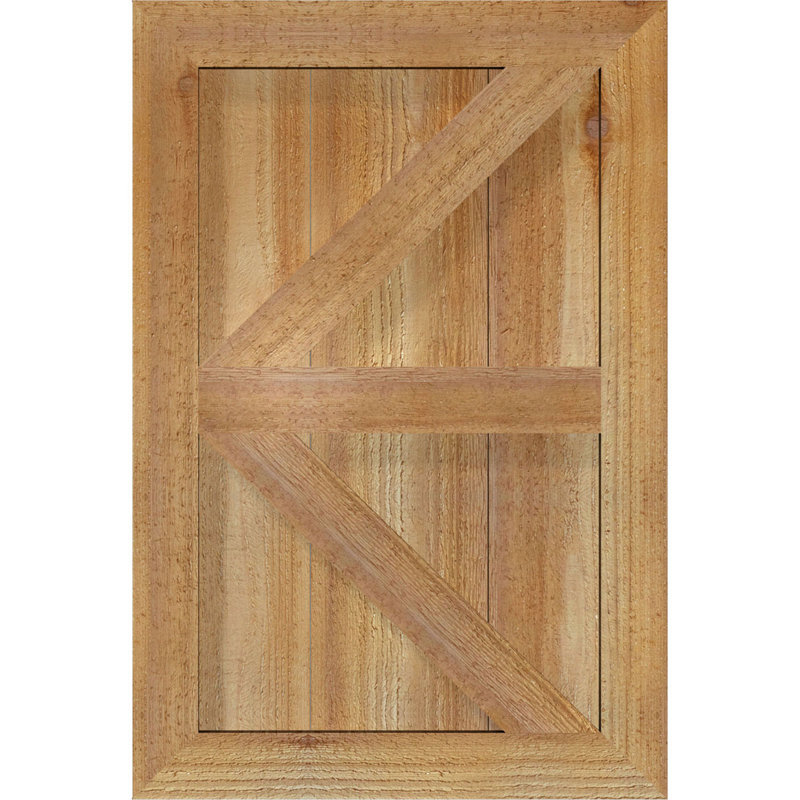TimberCraft 5 3/8 "encadré avec panneaux n-lattes avec Z-Bar, cèdre rouge de l'Ouest, 16 1/8 po, 24 po