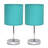 Amandev Simple Designs Mini Basic Table Lamp with Drum Fabric Shade-16393462