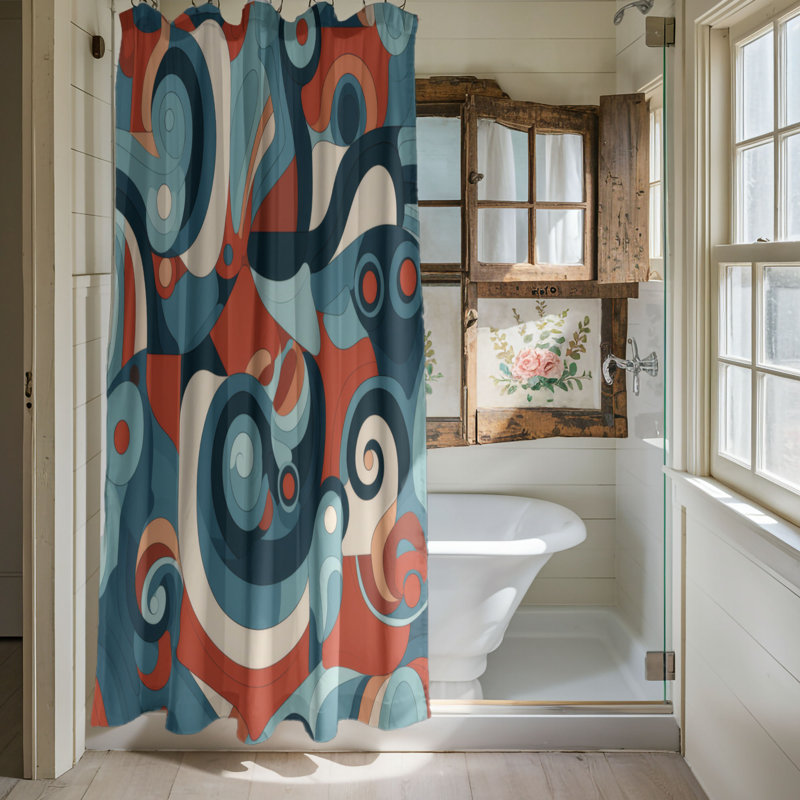Diverse Art - Rideau de douche Premium, H 74 po x l 71 po