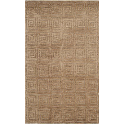 Tibetan Hand Knotted Wool Pile Geometric Rug