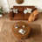 Two-Tier Round Solid Wood Coffee Table Sturdy Legs Living Room-1123253804