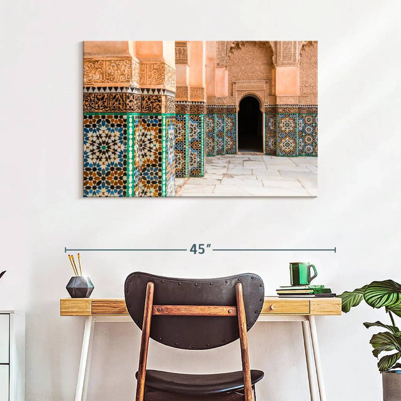Marchelle, mosaïques de cour marocaine, H 26 po x l 39 po