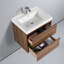 Meuble-lavabo mural 24 po avec lavabo - Armoire murale en bois avec plateau en acrylique, tiroirs à fermeture en douceur et meuble-lavabo simple moderne-341379521