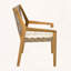Ensemble de 2 chaises d'extérieur avec coussin en bois d'acacia, osier et crème
