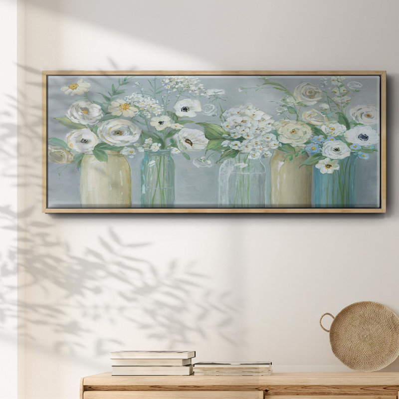 Blooming Meadow Beauties- Framed Canvas, 20" H x 50" W
