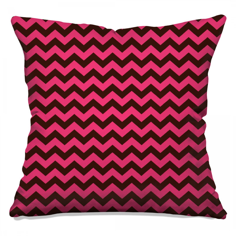 Pink Brown Chevron Double Sided Throw Pillows, 26 x 26 inches
