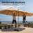 14.5 Ft X 8.3 Ft Rectangular Led Light Market Umbrella With Remote & App-Controlled Color-Changing Lights And Base-1508558528