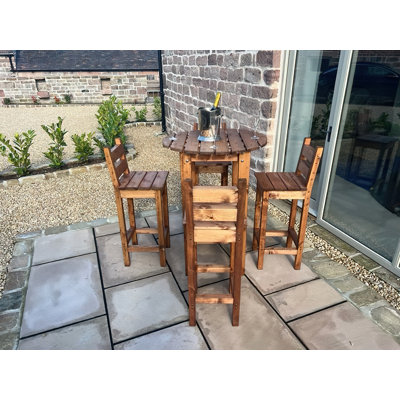Padua Union Rustic Bar Set with Solid Wood Outer Material
