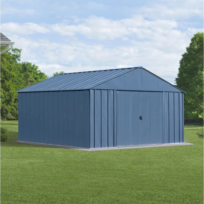 12 ft x 12 ft Blue Grey Steel Storage Shed