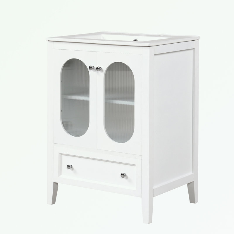 Susu Glass Freestanding Bathroom Cabinet