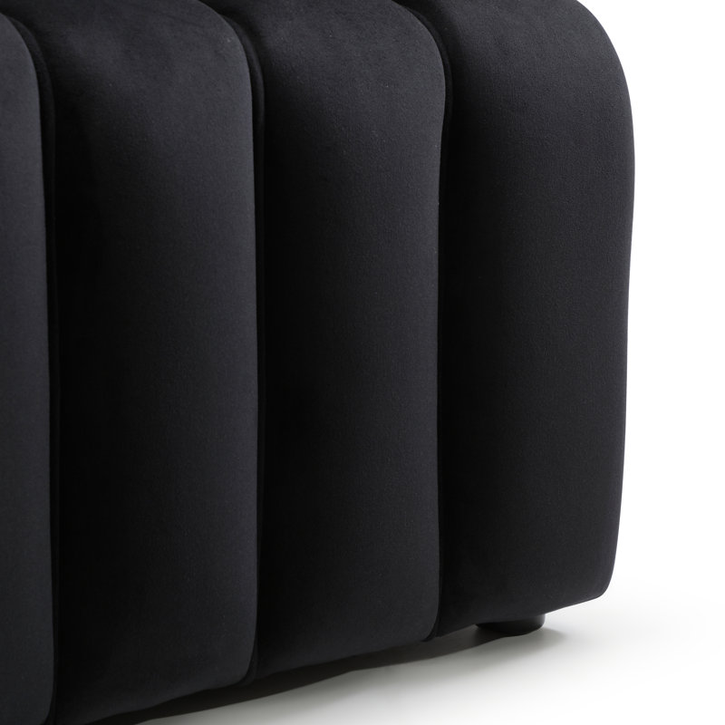 Banc en velours Modern Living, Noir