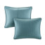 Courtepointe bleu sarcelle double / grand - 3 pièces, tissu en microfibre, rembourré de coton, conception réversible, piquage à point, idéal pour une utilisation à l'année, avec 2 taies décoratives, pièce en microfibre, rembourrage, réversible, literie-124253774