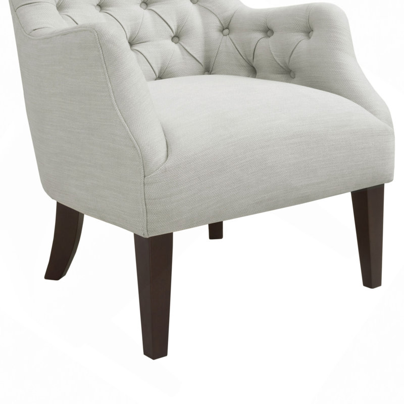 Chaise rembourrée avec fauteuil capitonné, Blanc