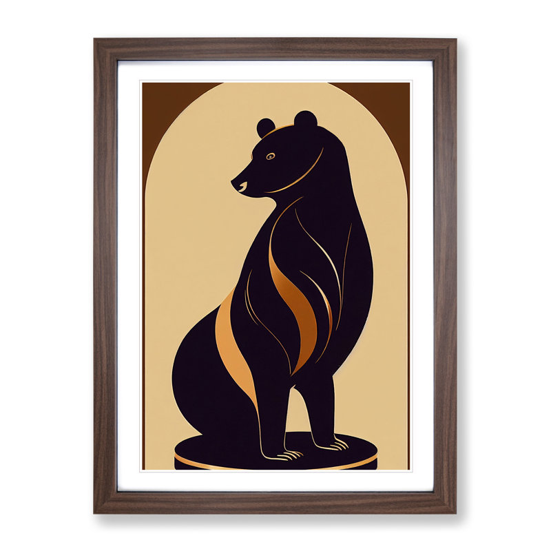 Bear No.3 - Single Picture Frame Print, 64cm H x 46cm W x 2cm D, Walnut Framed
