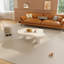 117cm Large Cream White Cloud Coffee Table with Three Cylindrical Legs, Modern Minimalist Design