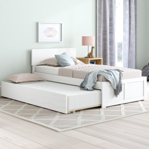 Bueno Park Solid Wood Platform Bed with Footboard and Trundle