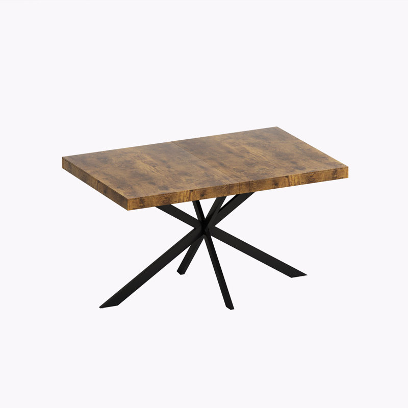 Retro Rectangular Stretch Dining Table, Brown