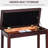 Duet- Keyboard Bench With Faux Leather Cushion And Robust Wooden Frame In Brown Piano Upholstery Base For Duets