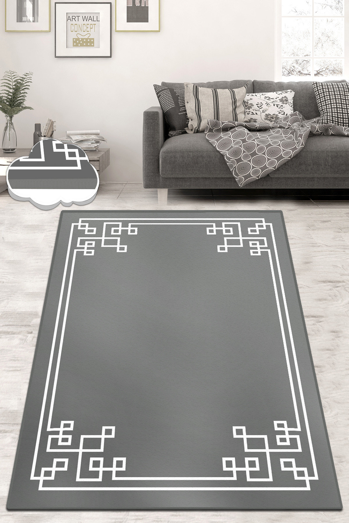 East Urban Home Lineberger Machine Made Velvet/Polyester Area Rug in ...