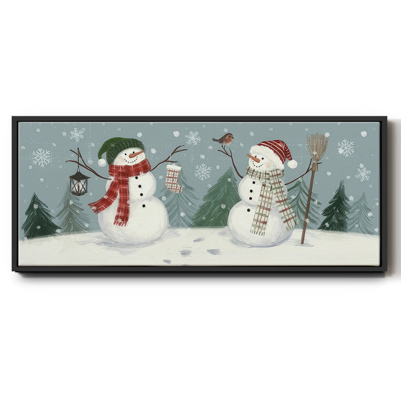 Bonhommes de neige VI - toile encadrée, H 24 po x l 60 po