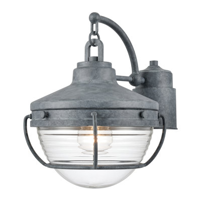 Lampadaire d'extérieur 1 lumière de 12 po de hauteur Ginel - Zinc vieilli