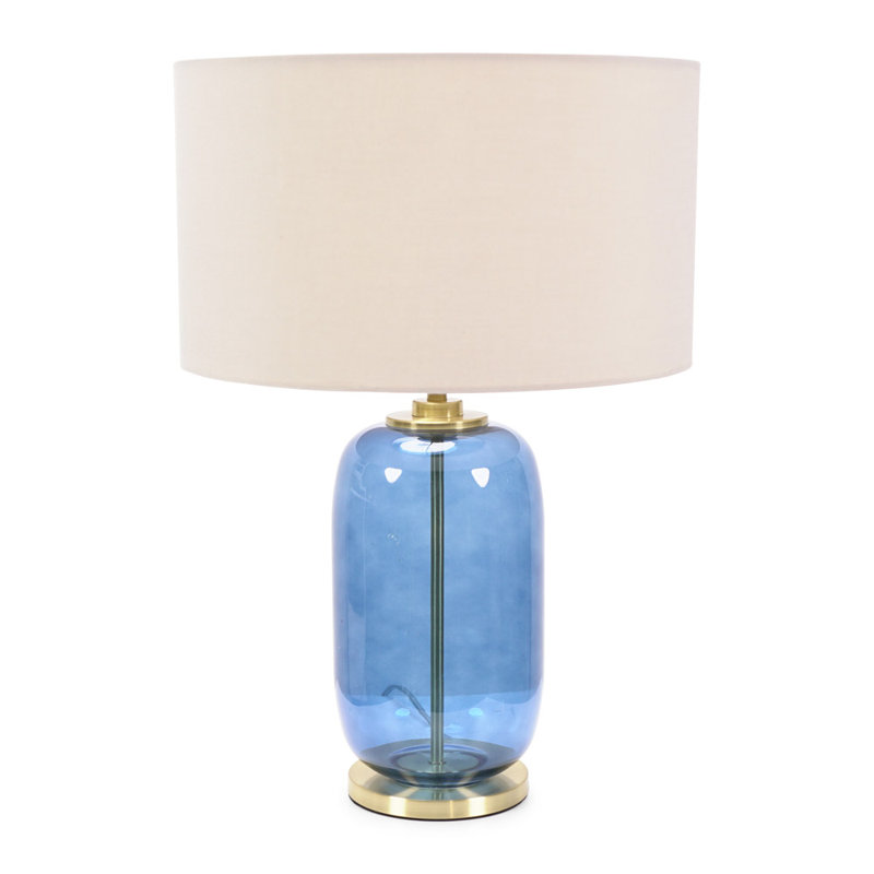 Angula Glass Table Lamp, Natural, Blue