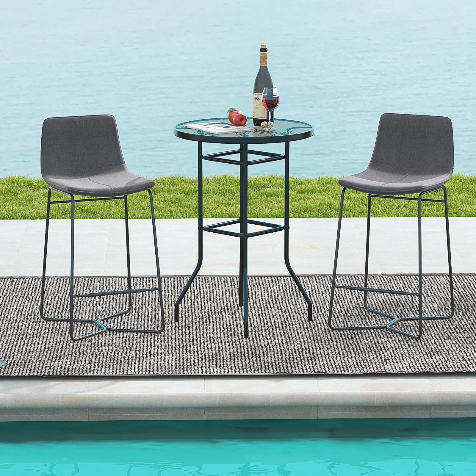 Ebern Designs Kenhorst Round 27'' Outdoor Bistro Table | Wayfair