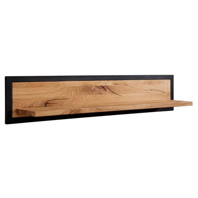 Villanders Oak Solid Wood Floating Shelf, 24cm H x 120cm W x 22cm D