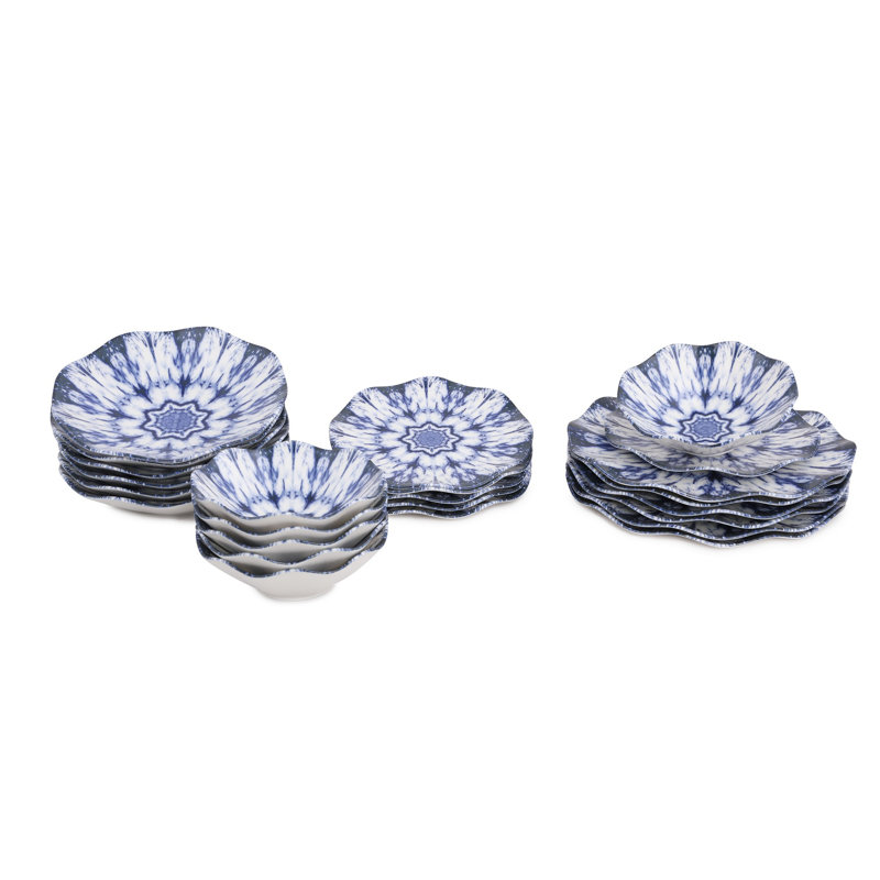 Porcelain China Dinnerware Set 24 Piece - Service for 6