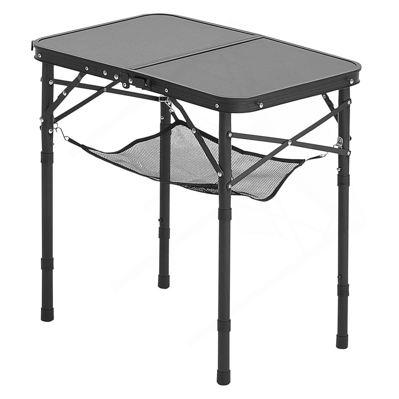 Table de camping pliante portative de 2 pi avec hauteur réglable et plateau en panneau de fibres à densité moyenne durable pour une utilisation intérieure et extérieure