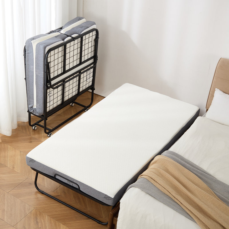Rollaway Bed Folding Bed with 5 in Foam Mattress for Adults and Guest
