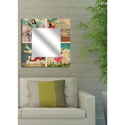 Stylish Decorative Mirror with Plexiglass, 19.7 x 19.7 inches | Durable 100% MDF Frame, Thickness: 0.3 inches | Ideal for Living Room, Bedroom, or Entryway Decor, Enhances Any Space with Modern Elegance