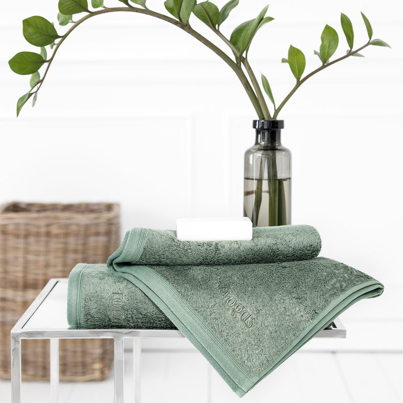 Poitiers Cotton Blend Plush Hand Towel, Green