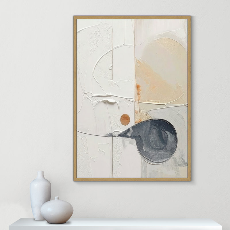 «Plastering III» par Alonza Saunders, Grain de bois naturel, L 29,5 po x H 41,5 po, Impression encadrée