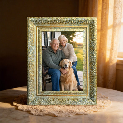 Antique Gold 3 PCS 11" x 14" Warm Picture Frame with Easy Photo Change