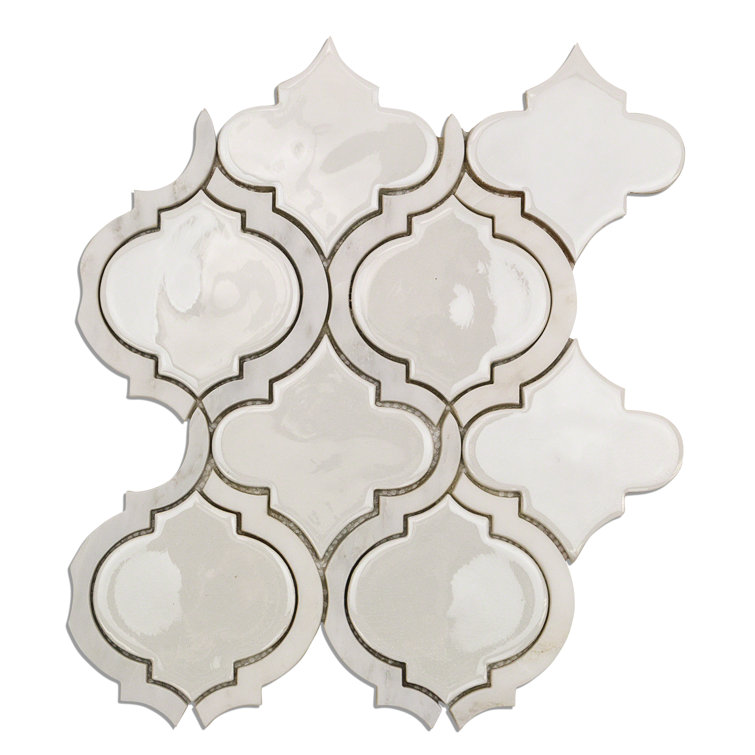 Divine Arabesque Glacier White 10 in. x 12 in. Glazed Ceramic Mosaic Tile (0.80 Sq. Ft. / Sheet) Divine Arabesque Glacier White 10 in. x 12 in. Glazed Ceramic Mosaic Tile (0.80 Sq. Ft. / Sheet)