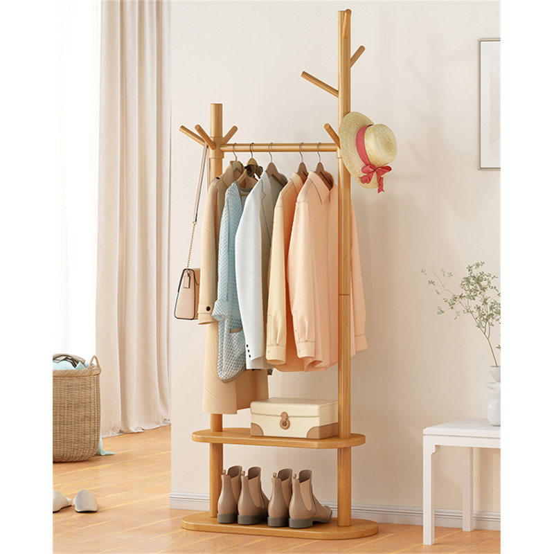 Porte-chapeaux en bois massif Aesthetic, Jaune