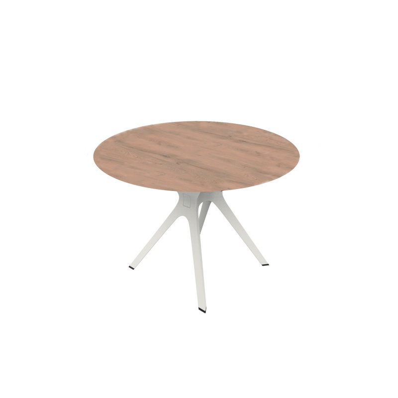 Vela Round Dining Table, H74 x L90 x W90cm, Oak, White